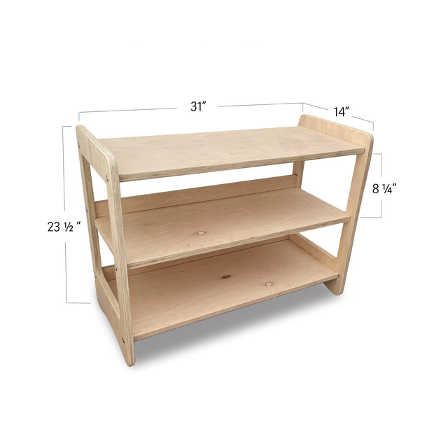 Natural Wooden Montessori Toy or Book Shelf