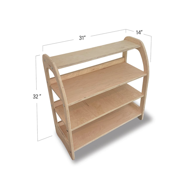 Natural Wooden Montessori Toy or Book Shelf