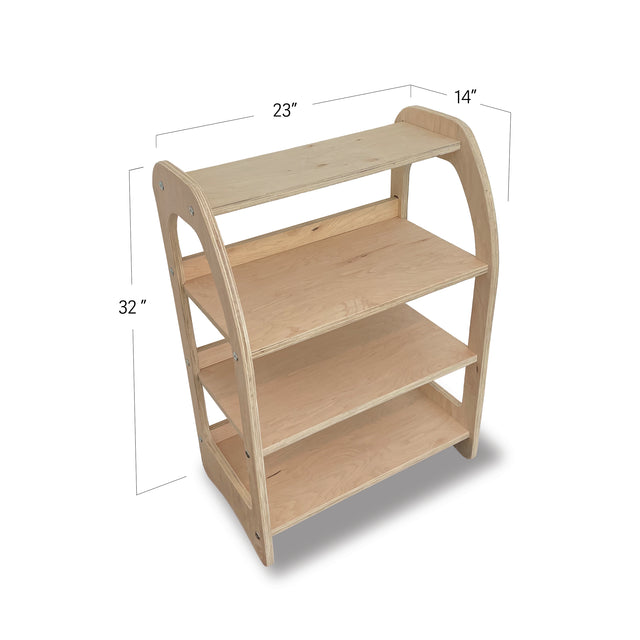 Natural Wooden Montessori Toy or Book Shelf